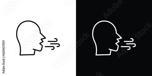 Breath icon. editable stroke web icons