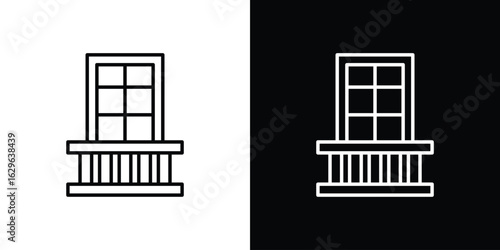 Balcony icon. editable stroke web icons