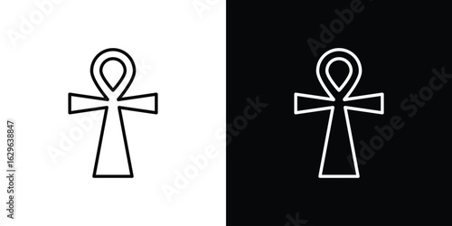 Ankh icon. editable stroke web icons