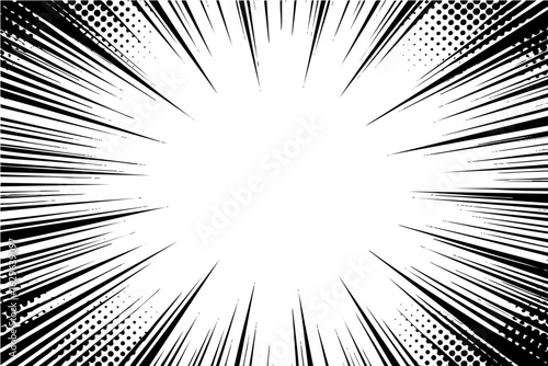 Background manga speed lines comic zoom effect radial motion anime action ray burst vector graphic illustration