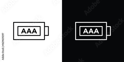 AAA battery icon. editable stroke web icons