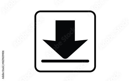Sleek Download Icon with Bold, Modern Simplicity