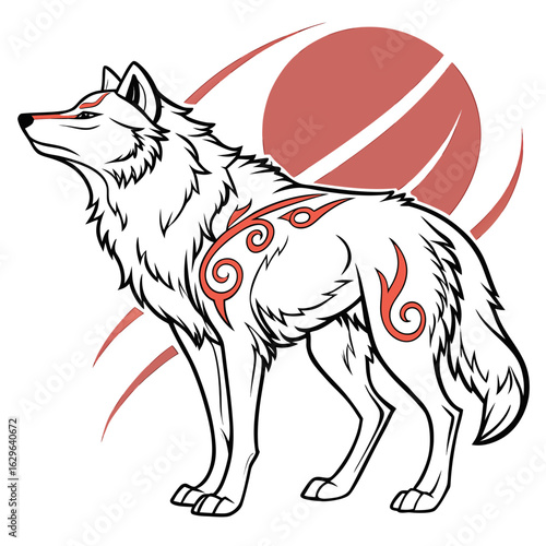 wolf in a white background