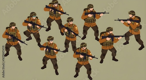 vector illustration of military