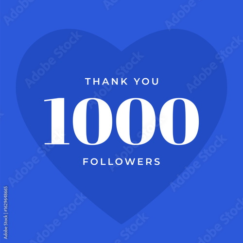 Thank you 1000 followers vector post design