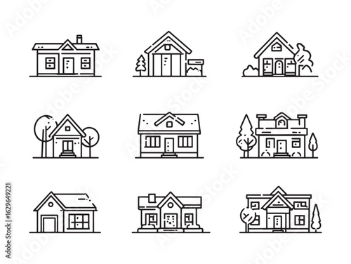 Creative Scale Model House drawn entirely in line art