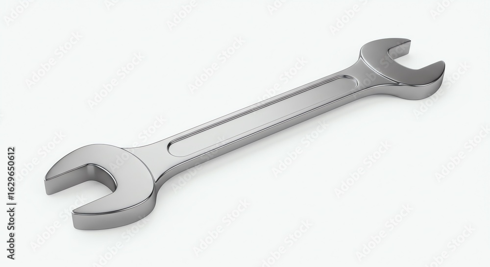 Silver wrench isolated on white background tool repair equipment