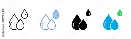 Water icon sheet multiple style collection