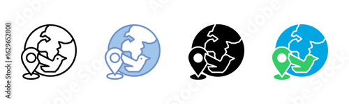 Fotografie Migration icon sheet multiple style collection