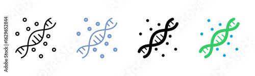 Genetics icon sheet multiple style collection