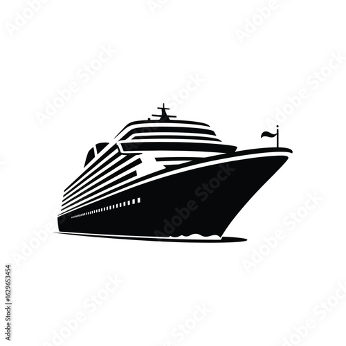 Cruise ship vector silhouette