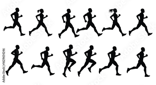 Wallpaper Mural Running People Action Poses Silhouette Torontodigital.ca