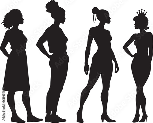 Diverse women silhouettes showcase different styles and confidence