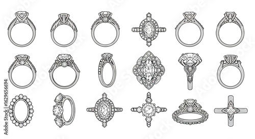 Diamond Ring Designs Silhouette