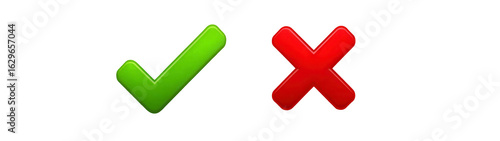 Green checkmark and red X symbols