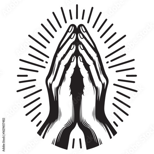 Praying Hands Vector Illustration