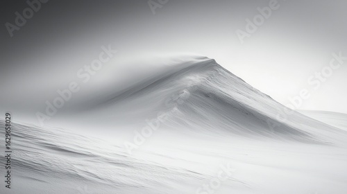 Frozen mountain peak, sculpted by wind