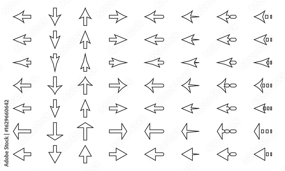Naklejka premium Arrows set vector.