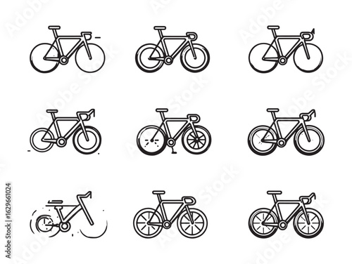 Road racing bike line art showing sleek design