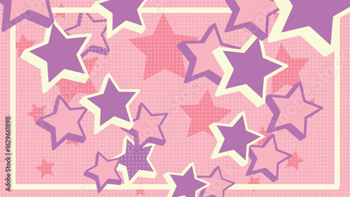 レトロポップな星の背景イラスト