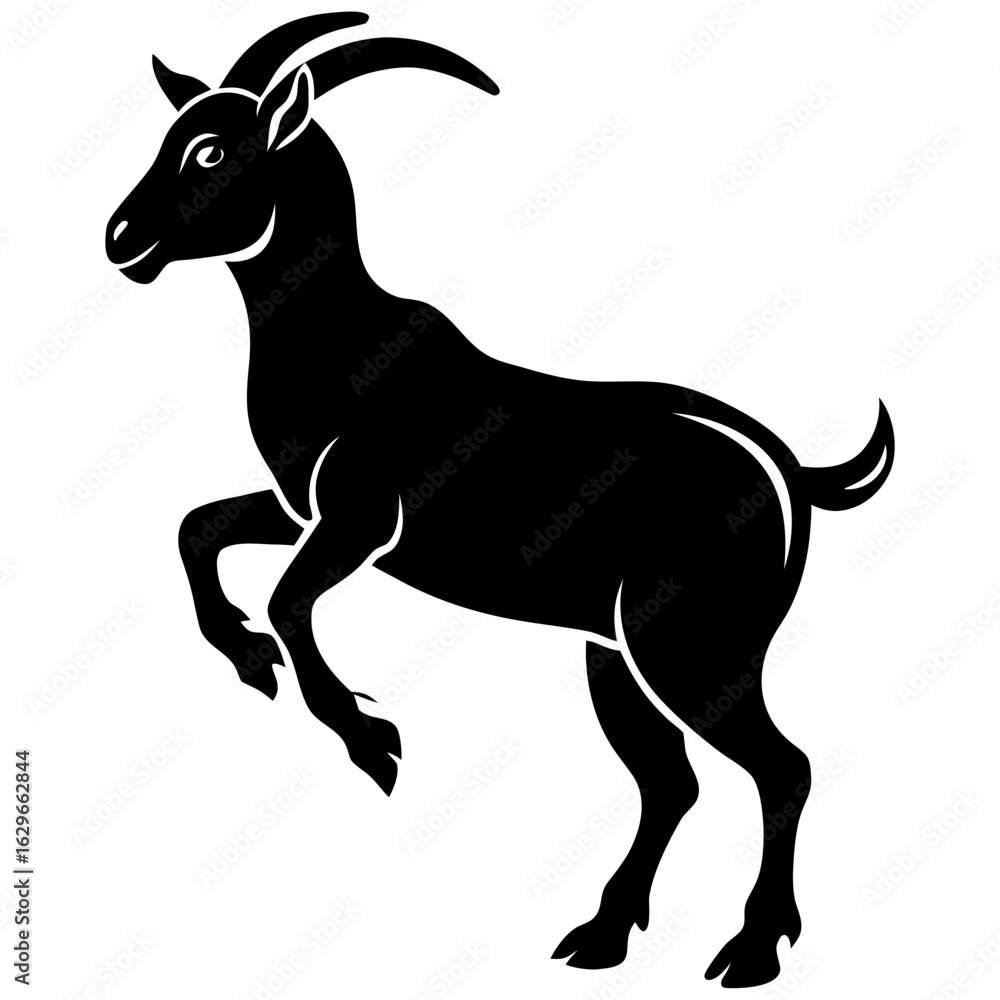 Fototapeta premium Goat Black Silhouette