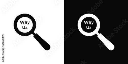 Why us icon symbol template for graphic and web design collection logo vector illustration