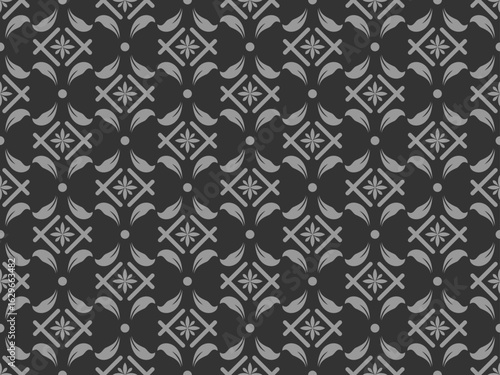 Floral pattern. Wallpaper baroque, damask. Seamless vector background. Charcoal and gray ornament Graphic modern pattern.