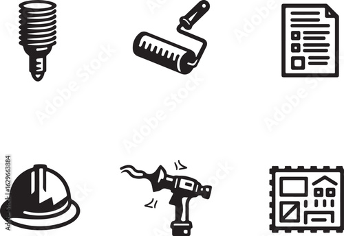 Essential construction and renovation icons for your next project