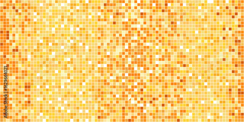 Disco golden mosaic. Background foil metallic texture. Mirror party mosaic yellow shiny sparkle, glam pattern texture. Gold night club retro wall floor