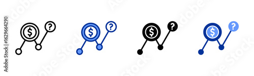 Forecasting icon sheet multiple style collection