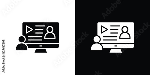 Online course icon symbol template for graphic and web design collection logo vector illustration