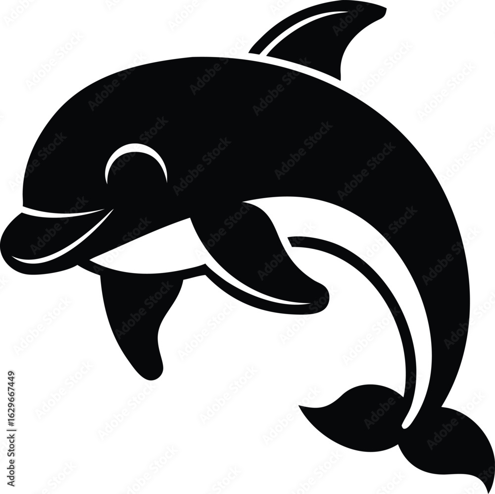 Naklejka premium Vector illustration of happy dolphin jumping isolated