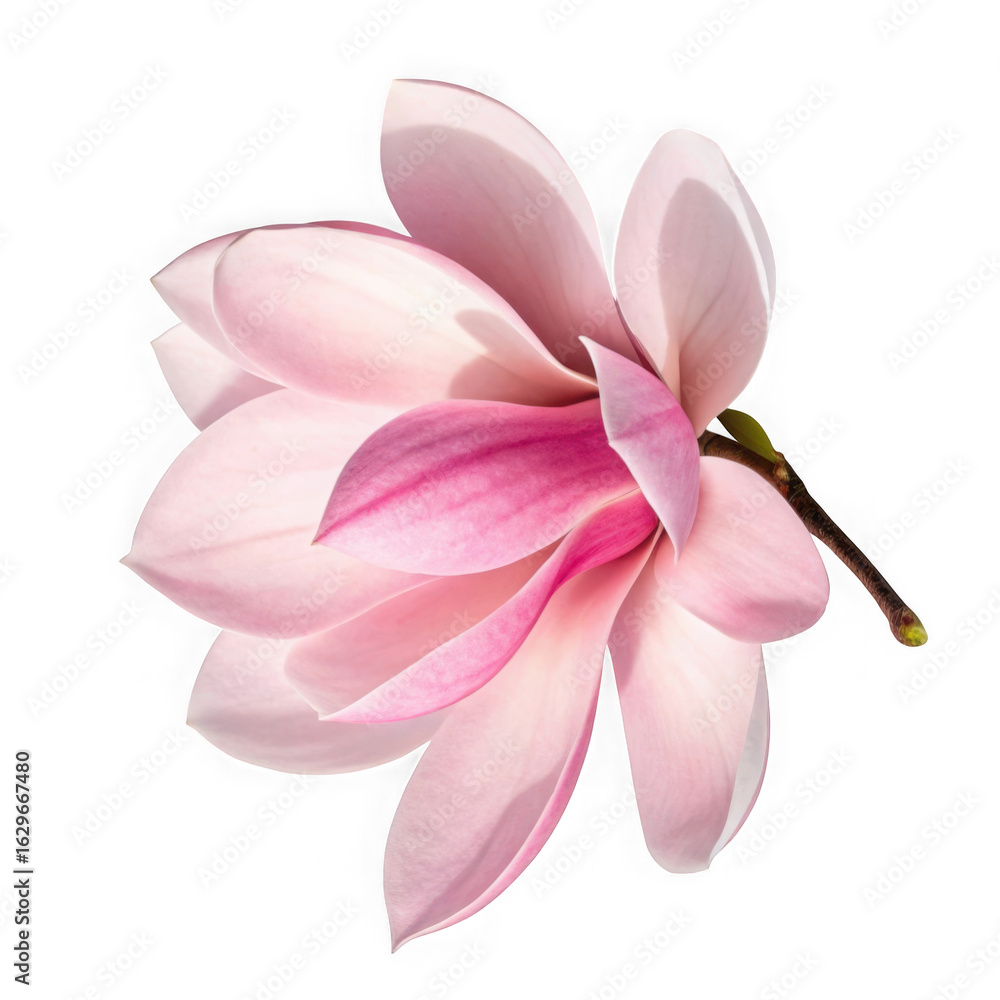 Fototapeta premium Delicate pink magnolia isolated on transparent background