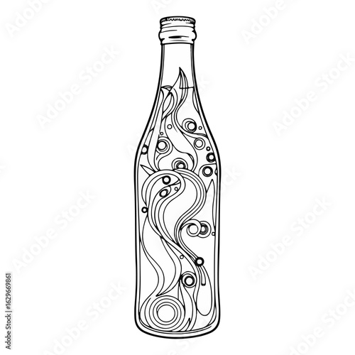 bottle sketch vector illustration.eps