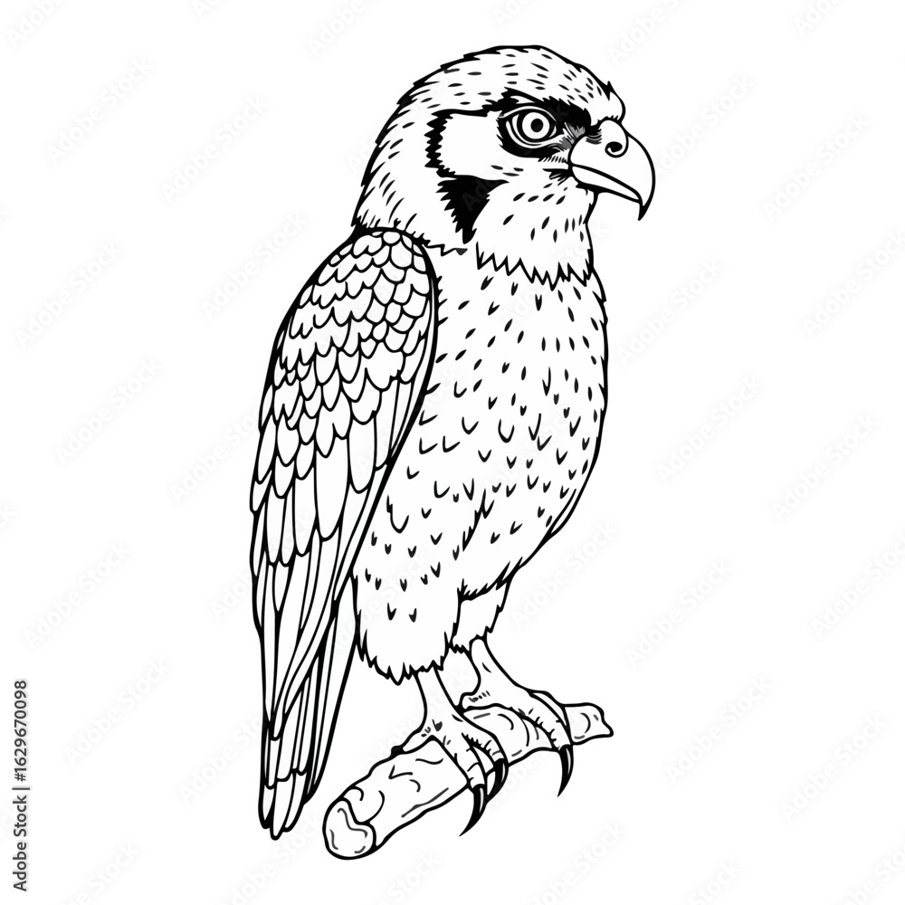 Fototapeta premium hawk sketch vector illustration.eps