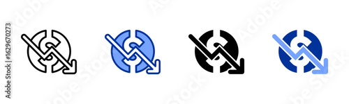 Bankruptcy icon sheet multiple style collection