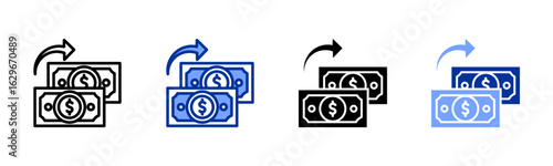 Spending icon sheet multiple style collection