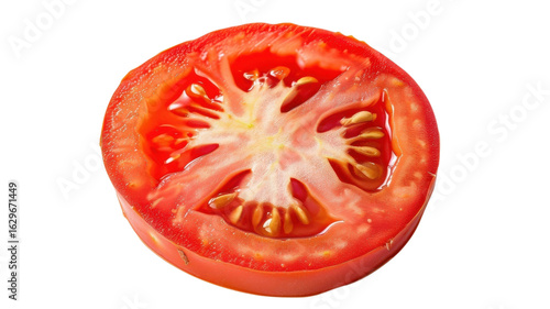 A sliced red tomato closeup
