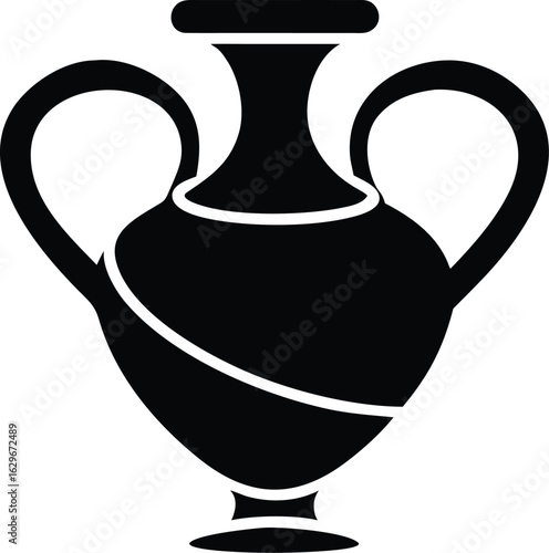 Vector illustration of silhouette of an ancient amphora isolated