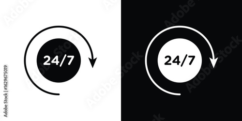 24 7 icon symbol template for graphic and web design collection logo vector illustration