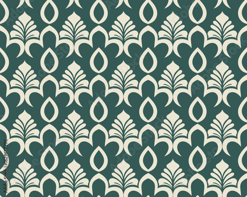 Floral pattern. Wallpaper baroque, damask. Seamless vector background.