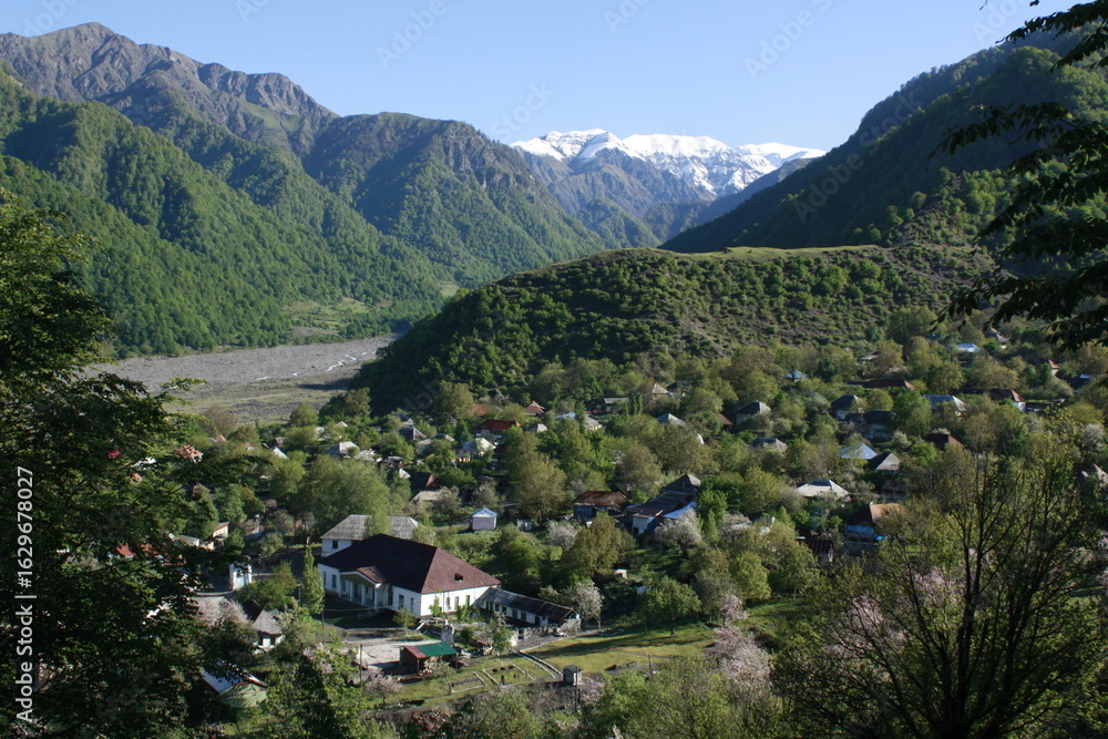 Fototapeta premium village in the mountains