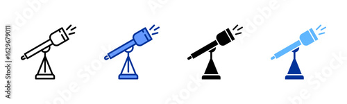 Telescope icon sheet multiple style collection