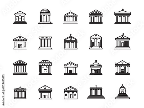 Temple line art captures sacred peaceful ancient beauty