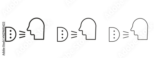 Voice control icon concept. Editable stroke icon pack
