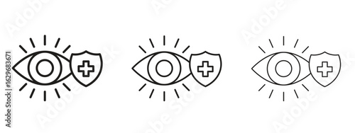 Vision insurance icon concept. Editable stroke icon pack
