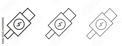 USB type c icon concept. Editable stroke icon pack