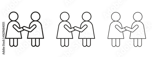 Twin icon concept. Editable stroke icon pack