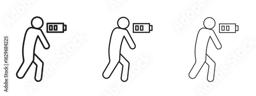 Tired person icon concept. Editable stroke icon pack