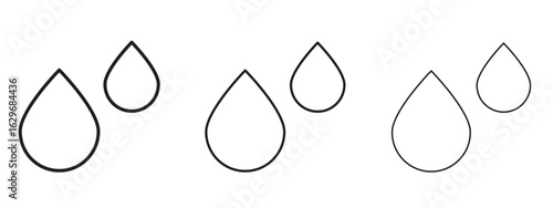 Tear drop icon concept. Editable stroke icon pack